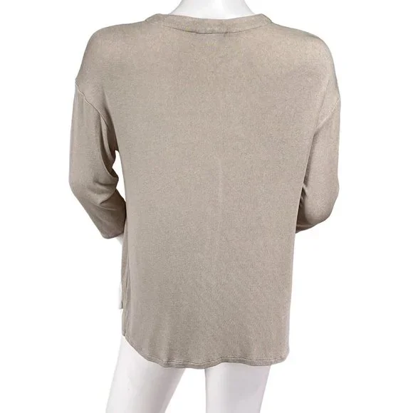 J Jill Wearever Collection Lightweight Button Up Beige 3/4 Sleeve Cardigan Sz XS - Picture 3 of 8